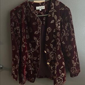 Women's Burgundy Velvet Jacket